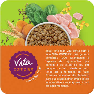 Ração Seca Total Max Dog Vita Buffet Frango & Vegetais para Cães Adultos Raças Pequenas