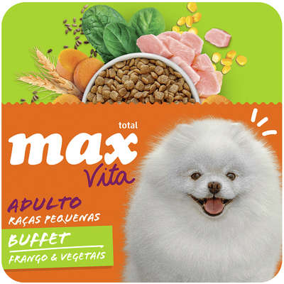 Ração Seca Total Max Dog Vita Buffet Frango & Vegetais para Cães Adultos Raças Pequenas