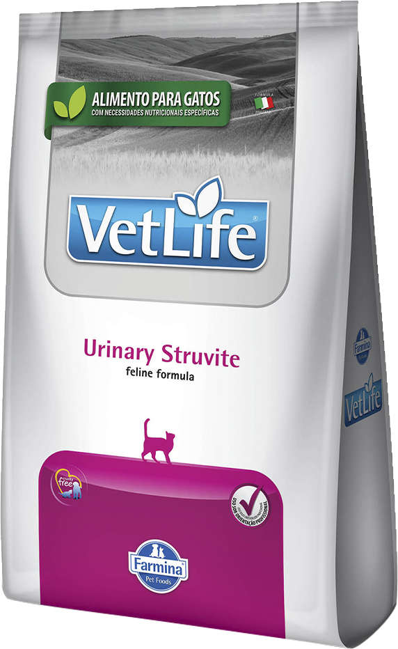 Ração Farmina Vet Life Natural Urinary Struvite para Gatos Adultos com Distúrbios Urinários - 2Kg