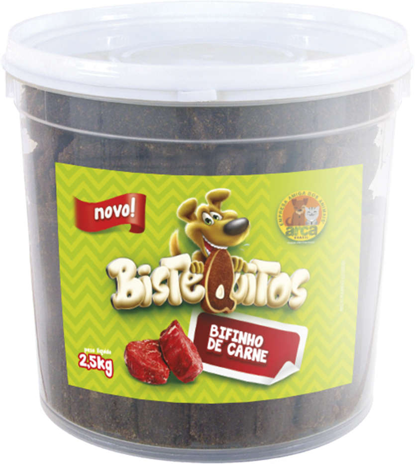 Balde Bistequitos Petitos Bifinho Sabor Carne para Cães - 2,5Kg