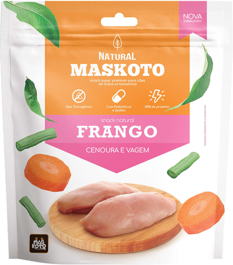 Petisco Maskoto Frango, Vagem e Cenoura - 300 g