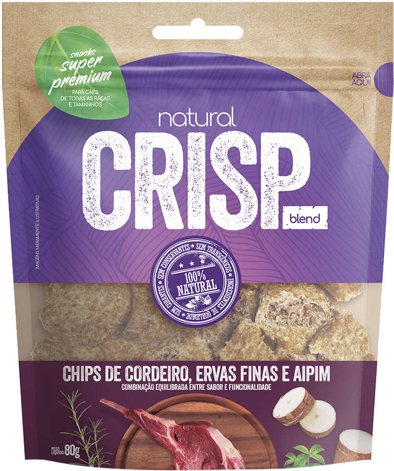 Petisco Natural Crisp Cordeiro, Aipim e Ervas Finas - 80 g