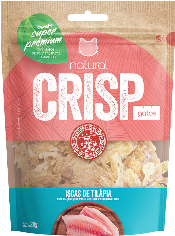 Petisco Natural Crisp Iscas de Tilápia para Gatos - 20 g