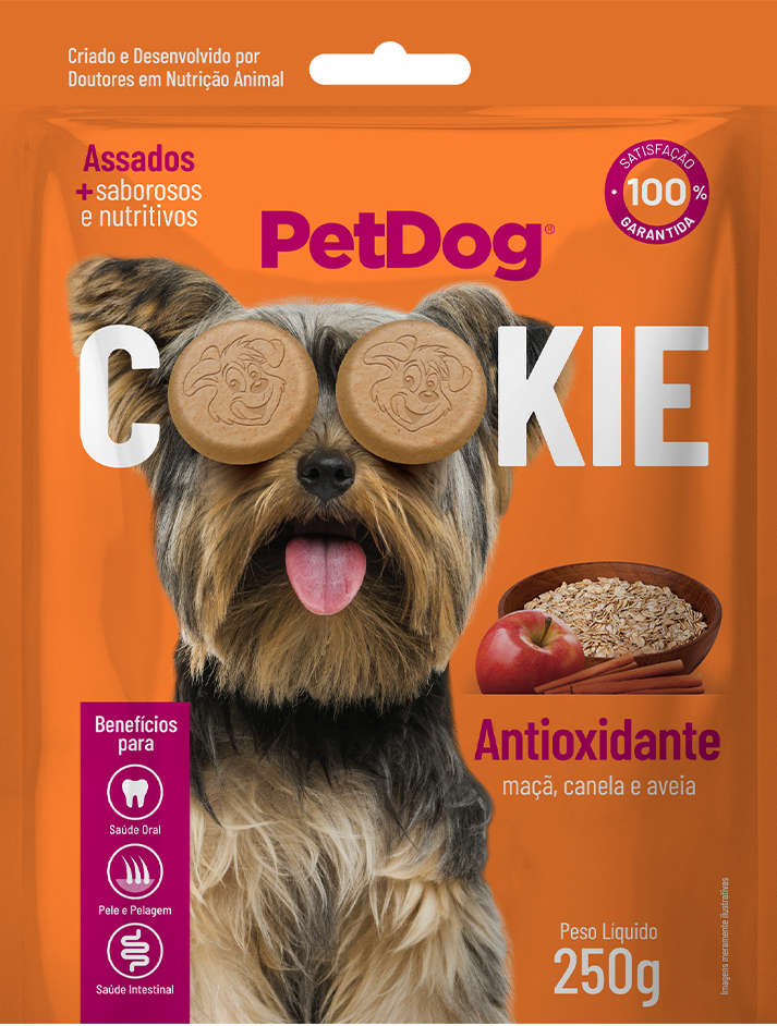 Biscoito PetDog Cookie para Cães Sabor Maçã - 250g