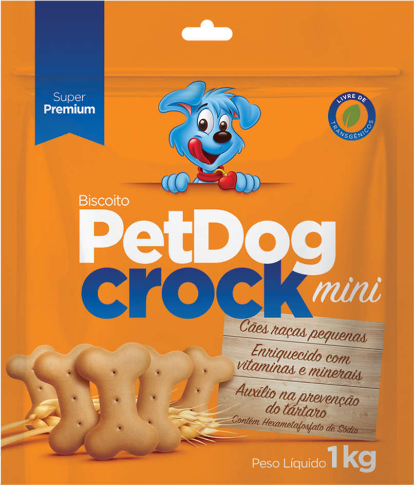Biscoito PetDog Crock para Cães Adultos Porte Pequeno Sabor Original - 1Kg