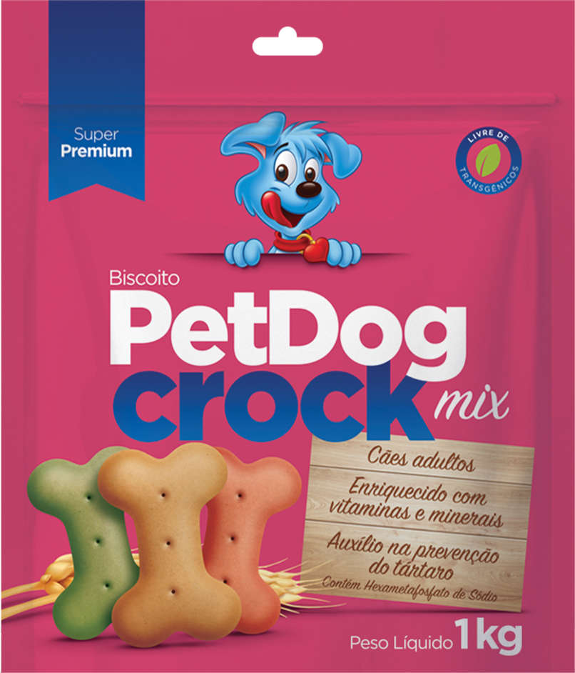 Biscoito PetDog Crock para Cães Adultos Sabor Original - 1Kg