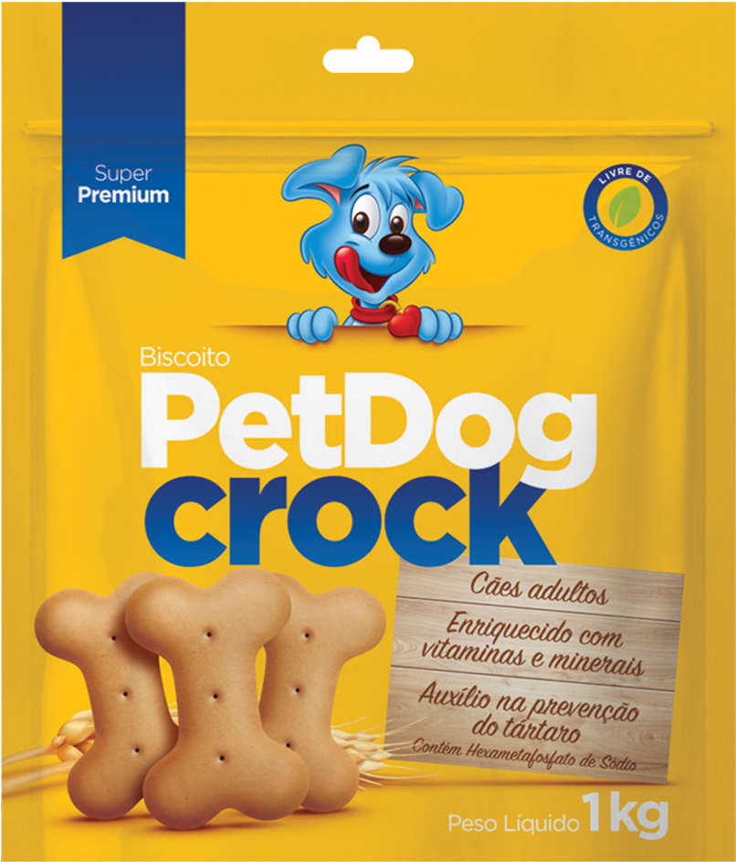 Biscoito PetDog Crock para Cães Adultos Porte Médio e Grande Sabor Vegetais - 1Kg