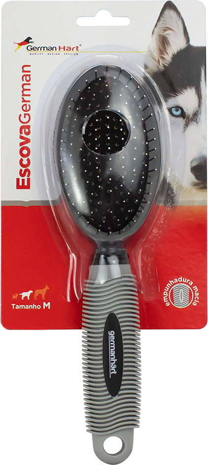 Escova GermanHart Grooming Borracha Sem Bolinha para Cães - Tam. M