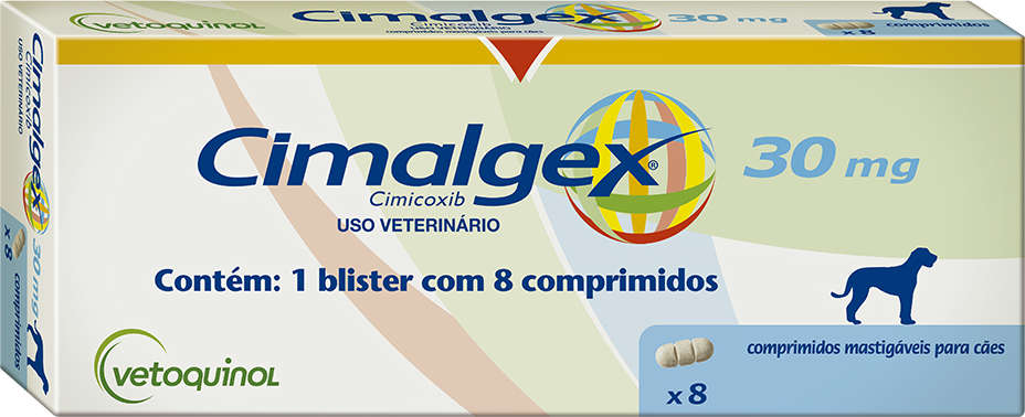 Anti-Inflamatório Vetoquinol Cimalgex Cimicoxib 8 Comprimidos - 30 mg