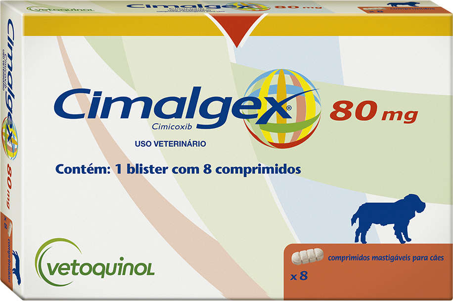 Anti-Inflamatório Vetoquinol Cimalgex Cimicoxib 8 Comprimidos - 80 mg
