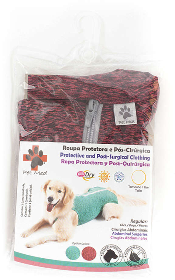 Roupa Pós Castração Pet Med Duo Dry Rosa Regular para Cães - Tam. 16