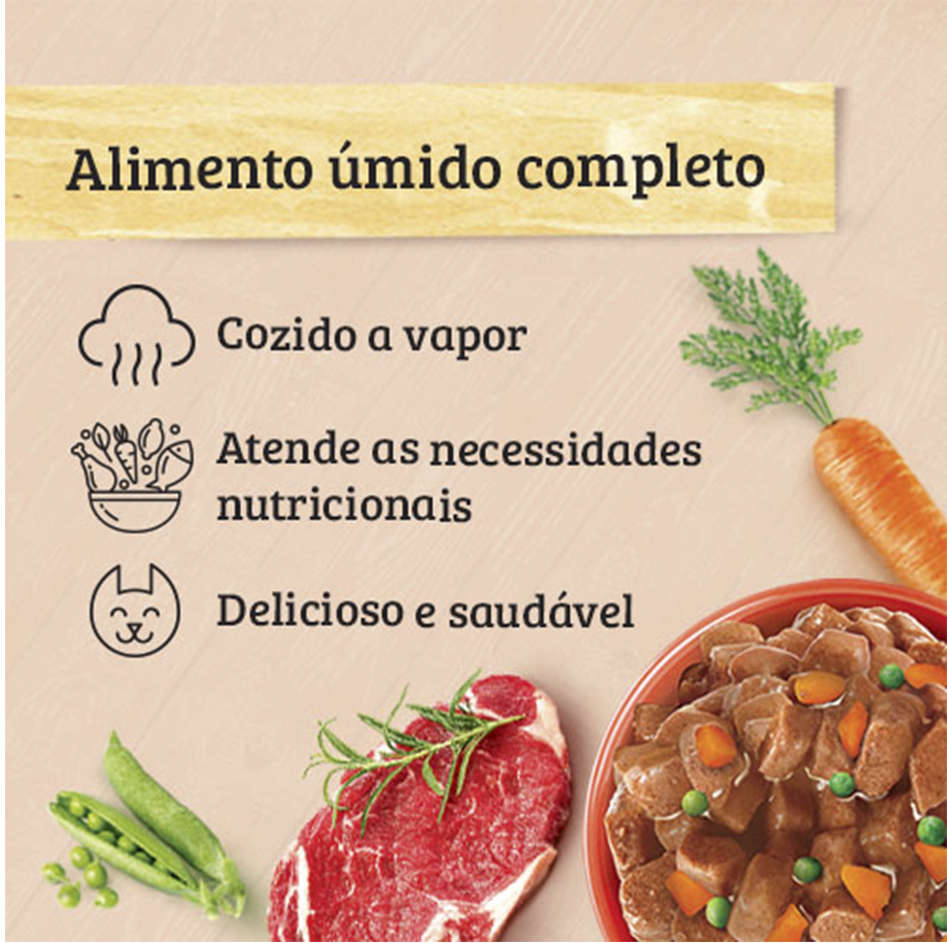 Ração Úmida Kelcat Sachê Carne, Ervilha e Cenoura - 85 g