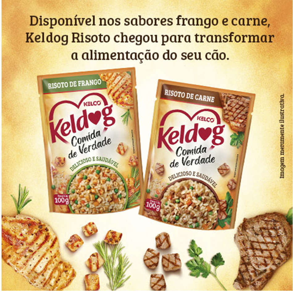 Ração Úmida Keldog Sachê Comida de Verdade Risoto de Carne para Cães - 100 g