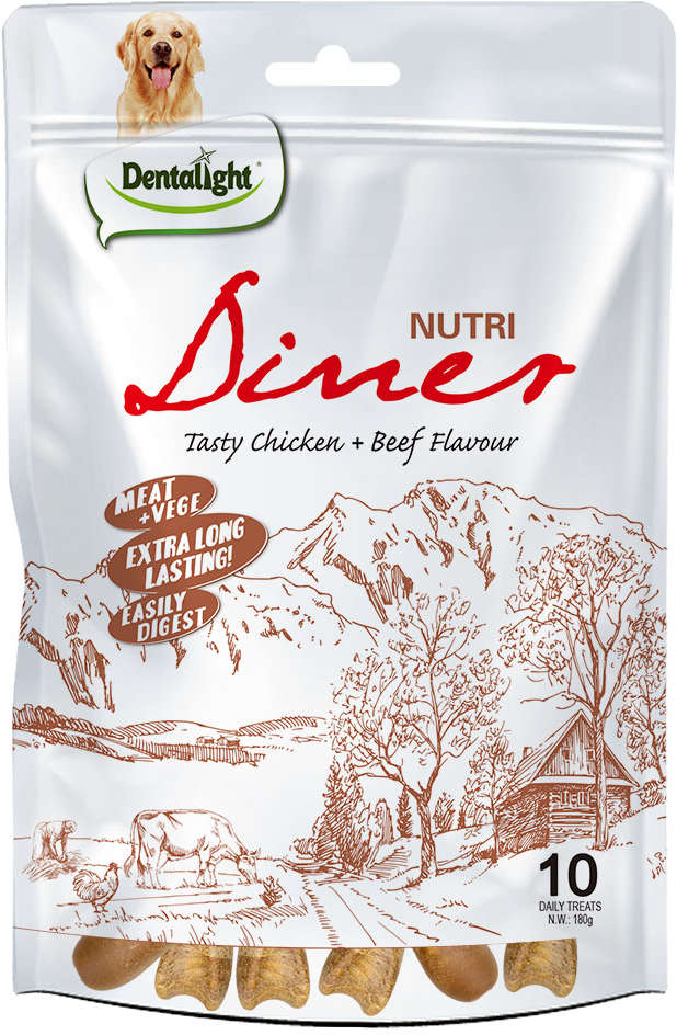 Petisco Dentalight Nutri Diner Mix Frango e Carne para Cães - 180 g
