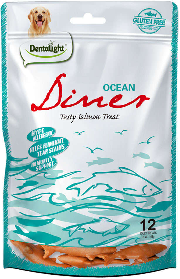 Petisco Dentalight Ocean Diner Sabor Salmão para Cães - 108 g