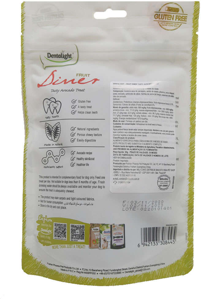 Petisco Dentalight Fruit Diner Sabor Abacate para Cães - 80 g