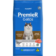 Ração Seca Premier Pet Ambientes Internos Salmão 6 Meses a 6 Anos para Gatos Castrados- 7,5Kg