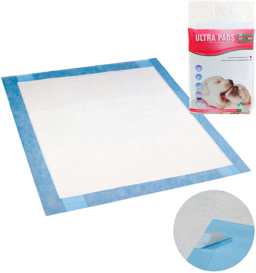 Tapete Higiênico PetLike Ultra Pads 60 cm - 30 Unidades
