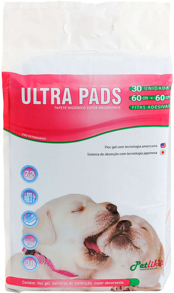 Tapete Higiênico PetLike Ultra Pads 60 cm - 30 Unidades