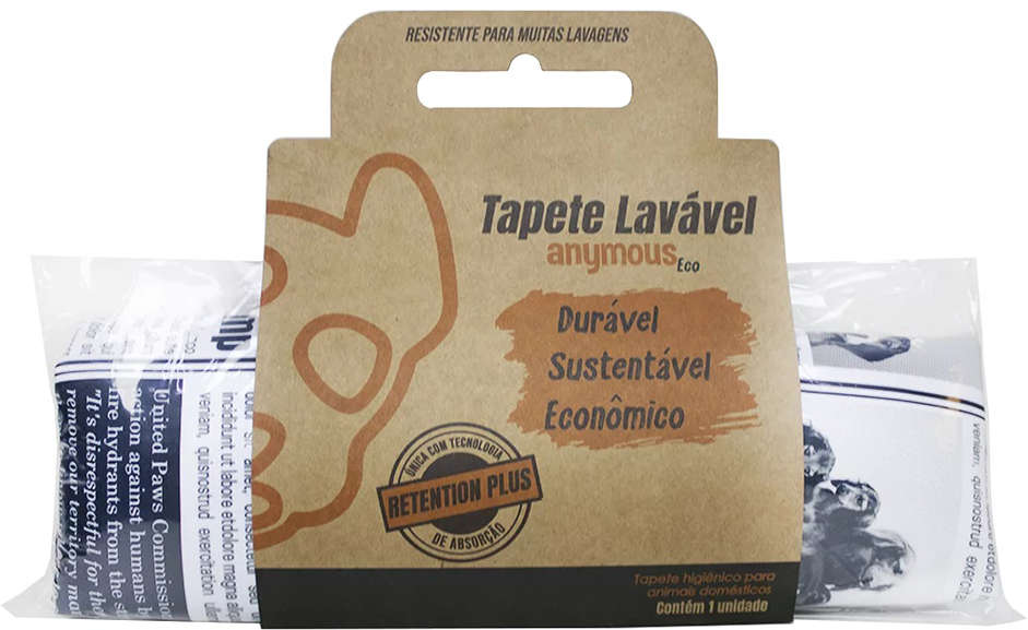 Tapete Higiênico Anymous Dog News Lavável para Cães - Tam. M