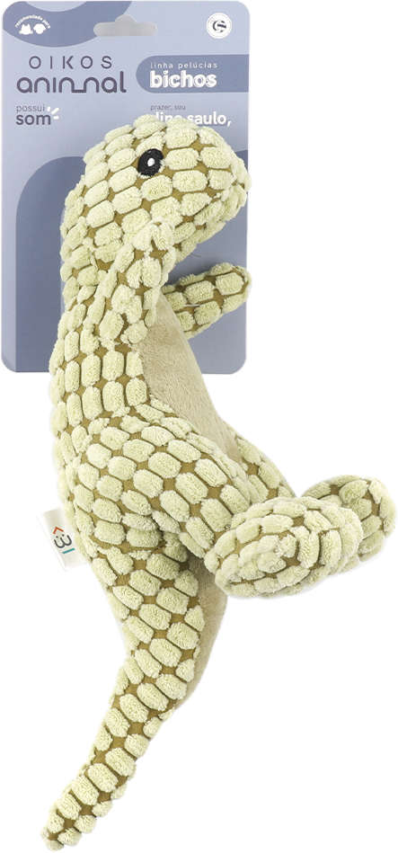 Brinquedo Pelúcia Dinossauro para Cães e Gatos - Tam. Único