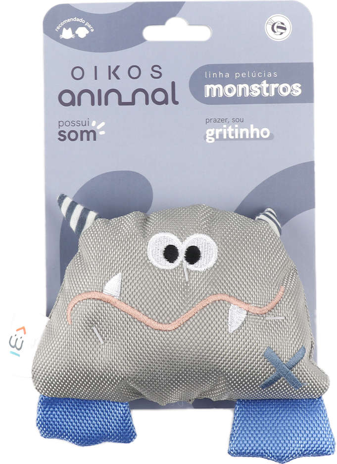 Brinquedo Pelúcia Monstro Gritinho para Cães e Gatos - Tam. Único
