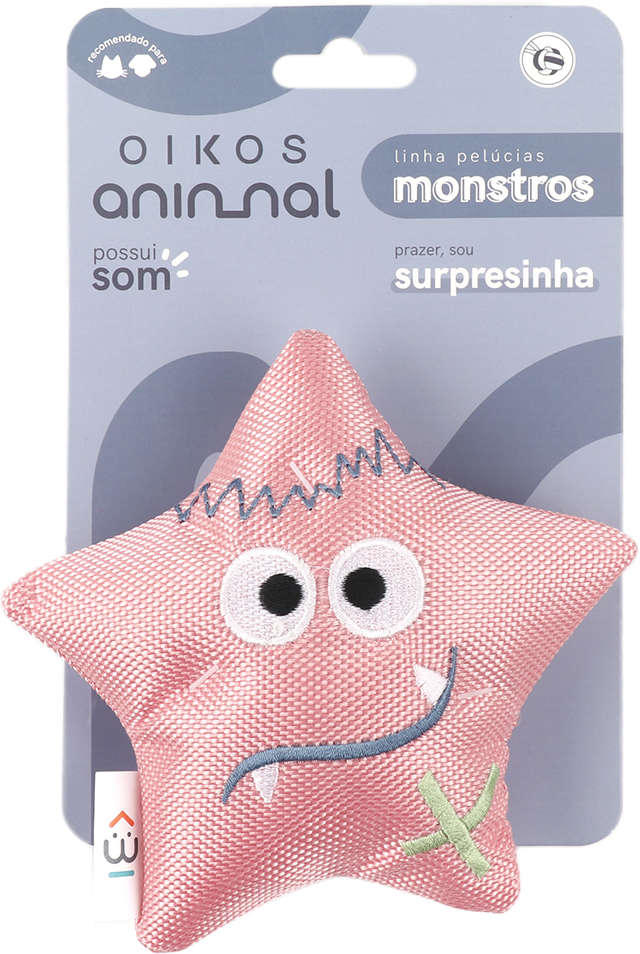Brinquedo Pelúcia Monstro Surpresinha para Cães e Gatos - Tam. Único
