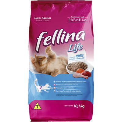 Ração Seca Fellina Life para Gatos Adultos