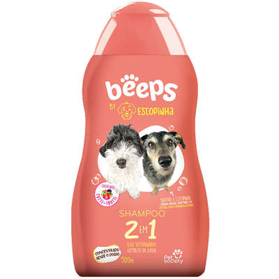 Shampoo Pet Society Beeps Estopinha 2 em 1 Extrato de Aveia”