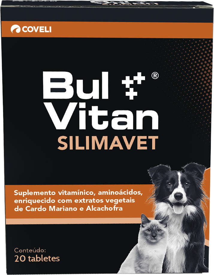 Suplemento Vitamínico Coveli Bulvitan Silimavet para Cães e Gatos - 20 Tabletes