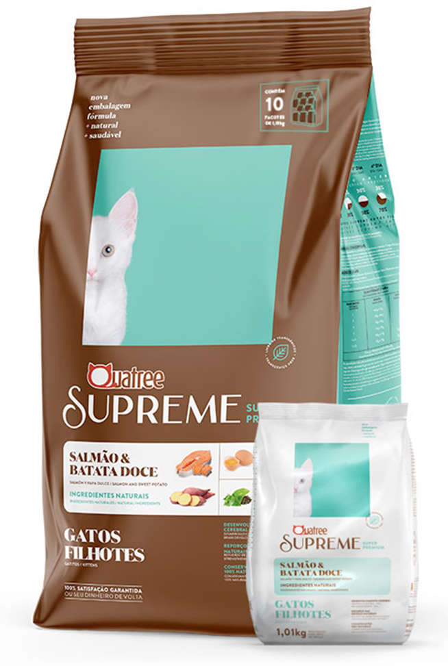 Ração Seca Quatree Supreme Salmão e Arroz Gatos Filhotes - 10,1Kg