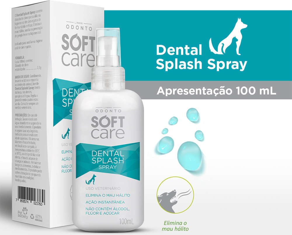 Antisséptico Soft Care Bucal Dental Splash oara Cães e Gatos - 100 mL