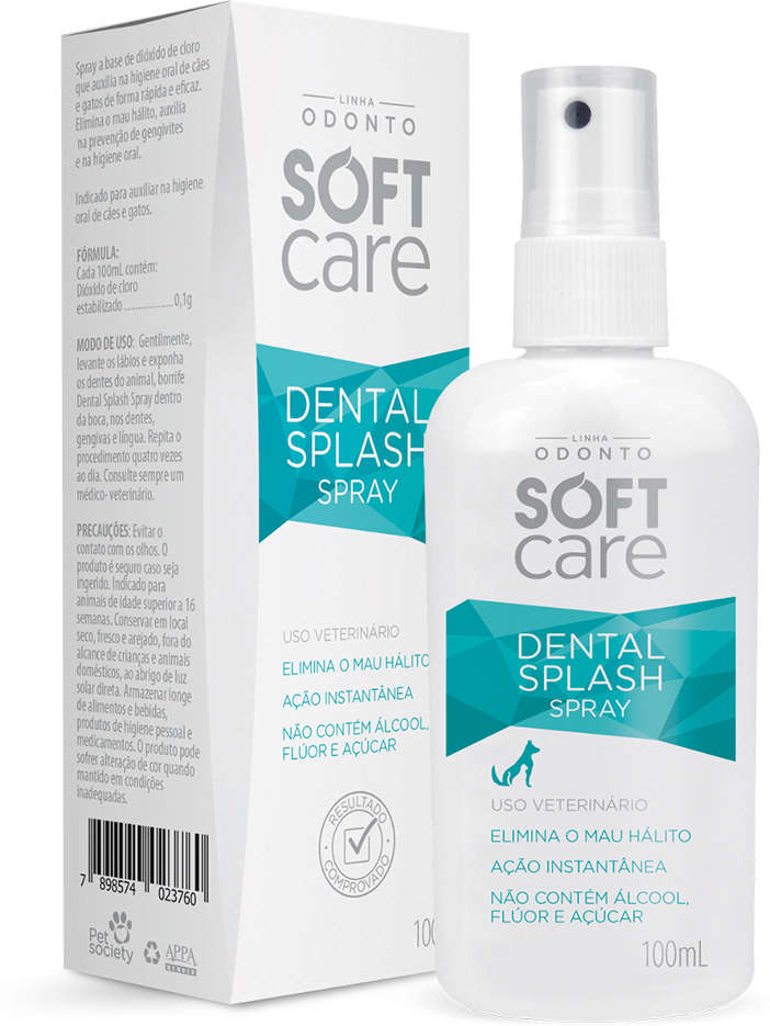 Antisséptico Soft Care Bucal Dental Splash oara Cães e Gatos - 100 mL