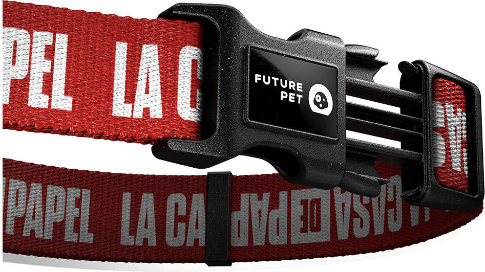 Coleira Future Pet La Casa de Papel Vermelha para Cães - Tam. G