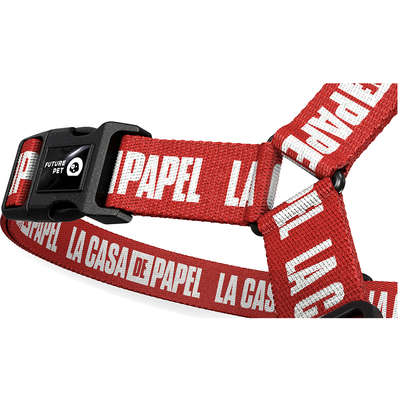 Peitoral Antipuxão Future Pet La Casa de Papel Vermelho para Cães
