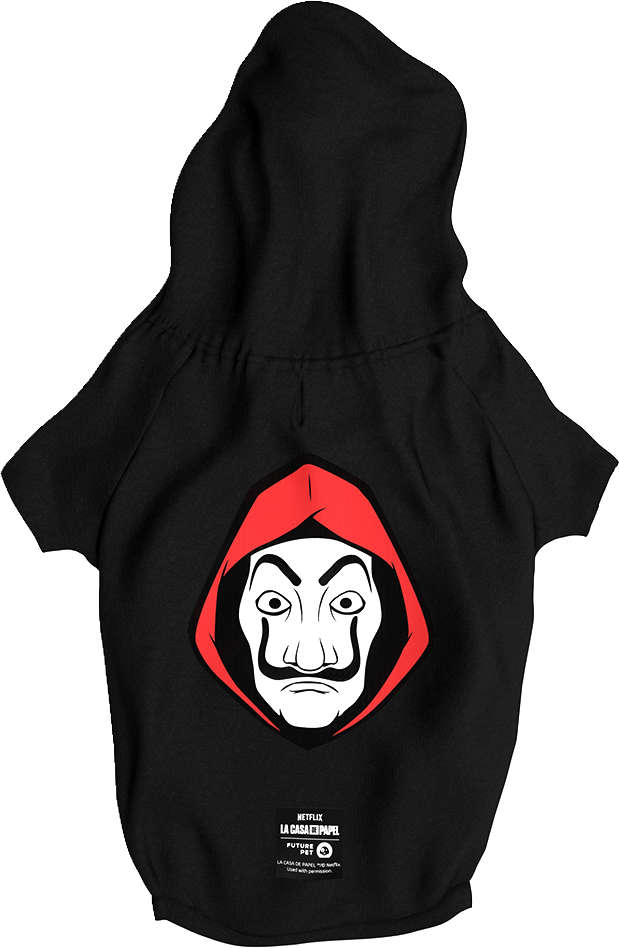 Moletom Future Pet La Casa de Papel Preto para Cães - Tam. P