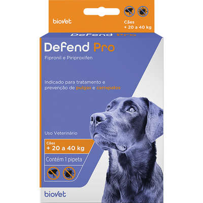 Antipulgas e Carrapatos Biovet Defend Pro para Cães de 20 a 40 Kg