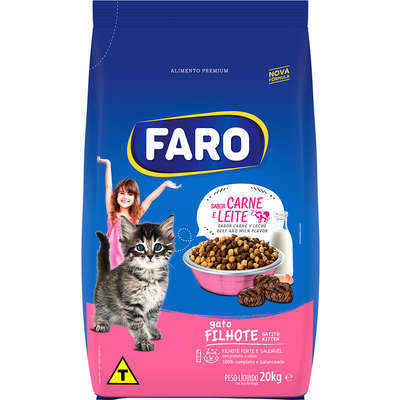 Ração Seca Faro Carne e Leite para Gatos Filhotes