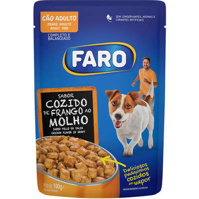 Ração Úmida Faro Cozido de Frango ao Molho para Cães Adultos