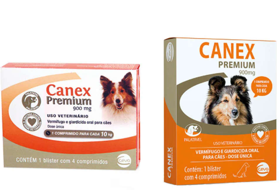 Vermifugo Canex Premium 900 mg para Cães até 10Kg - 4 Comprimidos