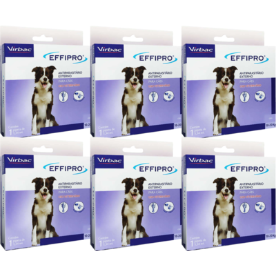 Kit Antipulgas e Carrapatos Virbac Effipro 1,34 mL - Cães de 10 até 20 Kg - KIT