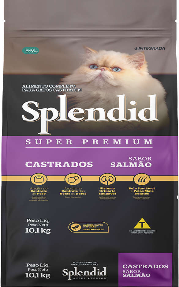 Ração Seca Splendid Cat Salmão para Gatos Castrados - 10,1Kg