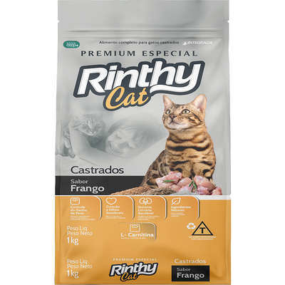 Ração Seca Rinthy Cat Frango para Gatos Castrados
