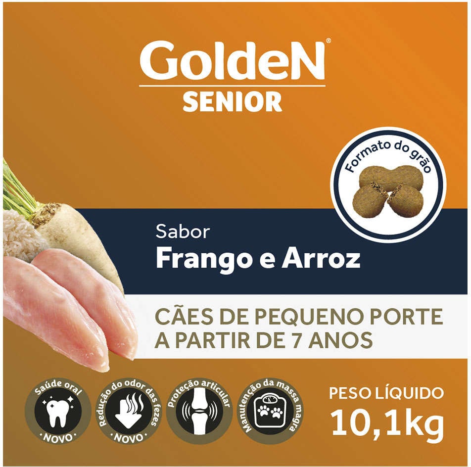 Ração Seca PremieR Pet Golden Formula Cães Sênior Mini Bits Frango e Arroz - 10Kg