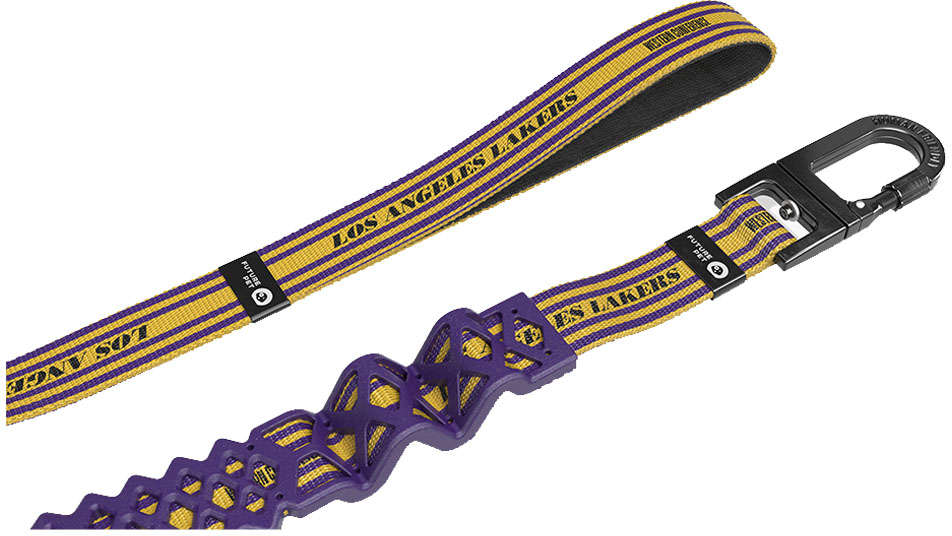 Guia com Amortecedor Future Pet NBA Lakers para Cães - Tam. P