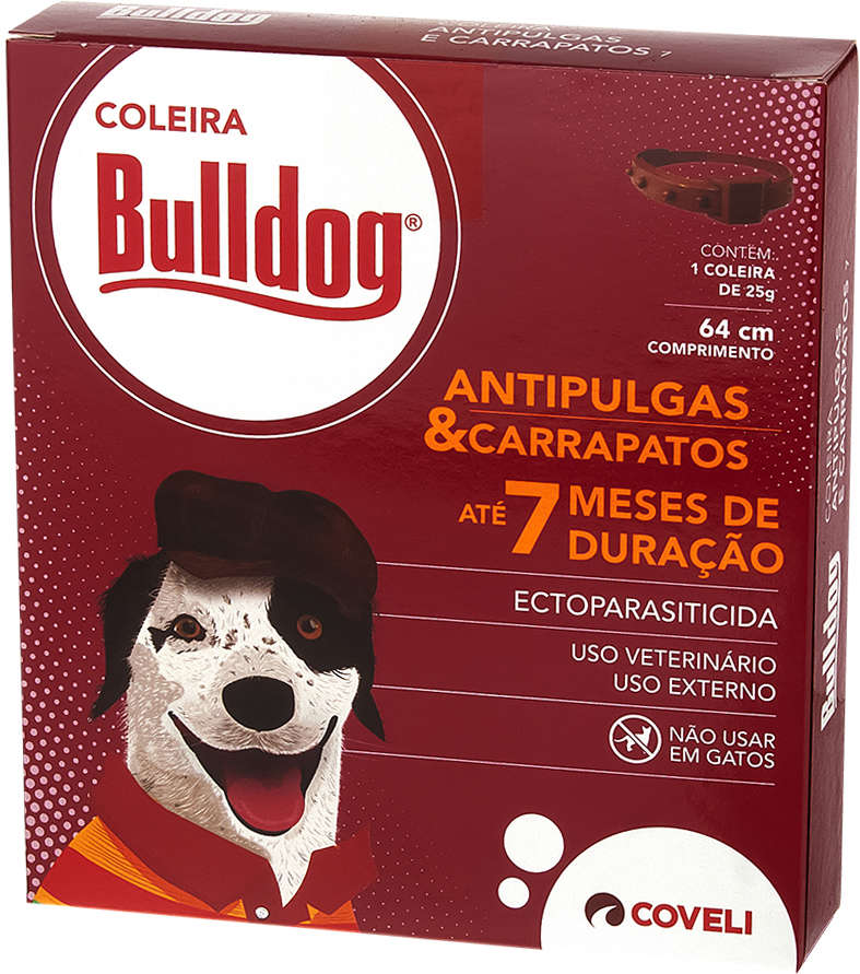 Coleira Anti Pulgas e Carrapatos Coveli Bulldog 7 para Cães - 64 cm