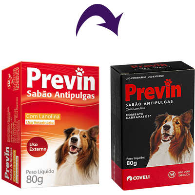 Sabão Antipulgas Previn para Cães - 80 g