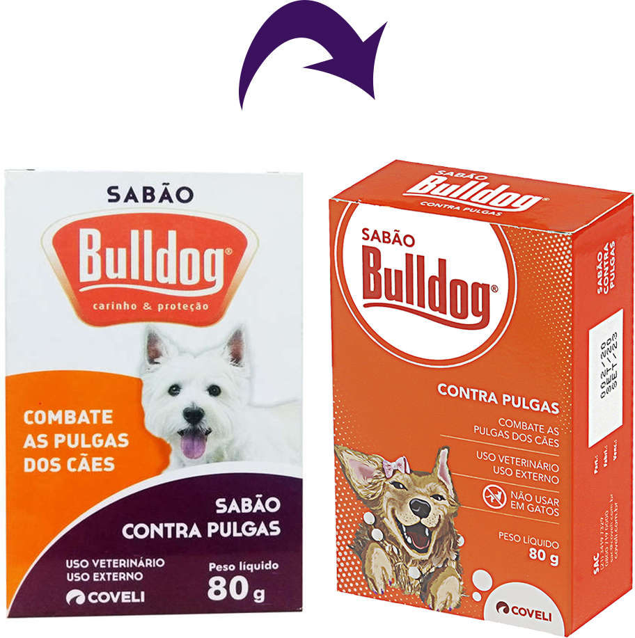 Sabão Coveli Antipulgas Bulldog para Cães - 80 g