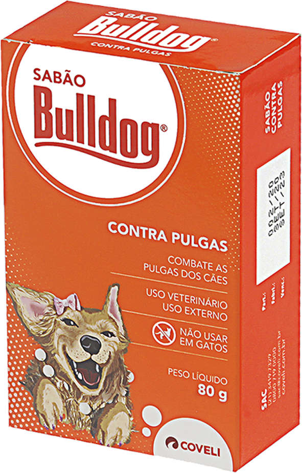 Sabão Coveli Antipulgas Bulldog para Cães - 80 g