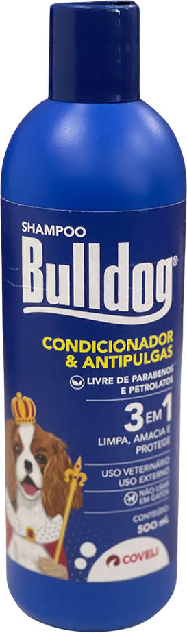 Shampoo e Condicionador Coveli Antipulgas Bulldog para Cães - 500 mL